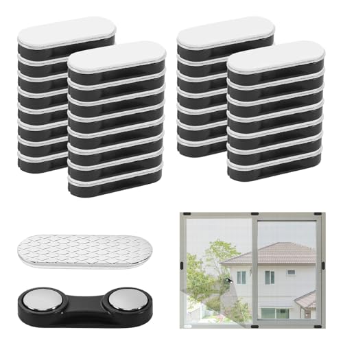 30 Stück Fliegengitter Clips Magnete für Fliegengitter Selbstklebend Magnetischer Vorhangverschluss Clips DIY Magnetfliegengitter für Küche Wohnzimmer Balkon
