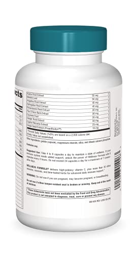 Source Naturals Wellness Formula Bio-Aligned Vitamins & Herbal Defense For Immune System Support - Dietary Supplement & Immunity Booster - 120 Capsules #TOP1