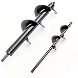Dirt Auger Drill Bit Set Attachment, 2 PCS Garden Spiral Planting Hole Tulip Bulb Auger for Planter...