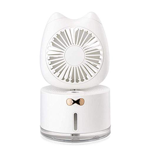 NIBISO Ventilador eléctrico Ventilador USB Mini Gato Lindo Ventilador humidificador Luces LED Coloridas Difusor de Aire de Mano Enfriador (Ventilador de enfriamiento de Verano) Cover