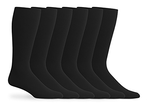 Jefferies Socks Mens Classic Nylon Rib Crew Dress Socks 6 Pair Pack