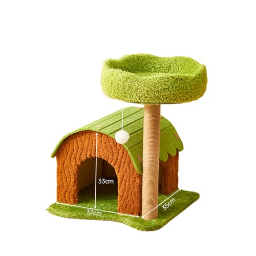 Tcrciuk 猫用クライミングフレーム、四季対応の家庭用おもちゃ、小型家庭用サイザル麻爪とぎポスト (A)