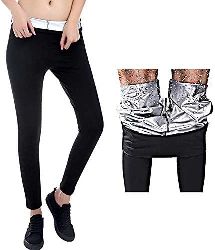 Pantaloni Sauna Dimagranti, Leggings Anticellulite Donna Fitness, Legging Termici Vita Alta per Sudare - Leggins Effetto Snellente Push Up Glutei - Ideale per Yoga, Corsa, Palestra Sport