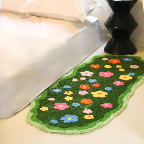 Tapete Verde con Diseño Floral 3D Irregular 40.64 x 19.6 cm