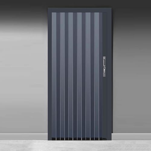 Puerta de acordeón interna con cerradura, panel plegable para puerta de armario que ahorra espacio, aluminio, diseño deslizante