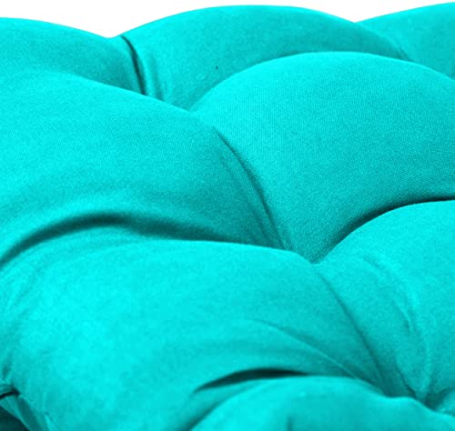 Image of Super Comfy Long Rocking Chair Cushion /Bench Back Seat Pad Cotton Handmade Quilts (Sky Blue -18 x 50 Inch)