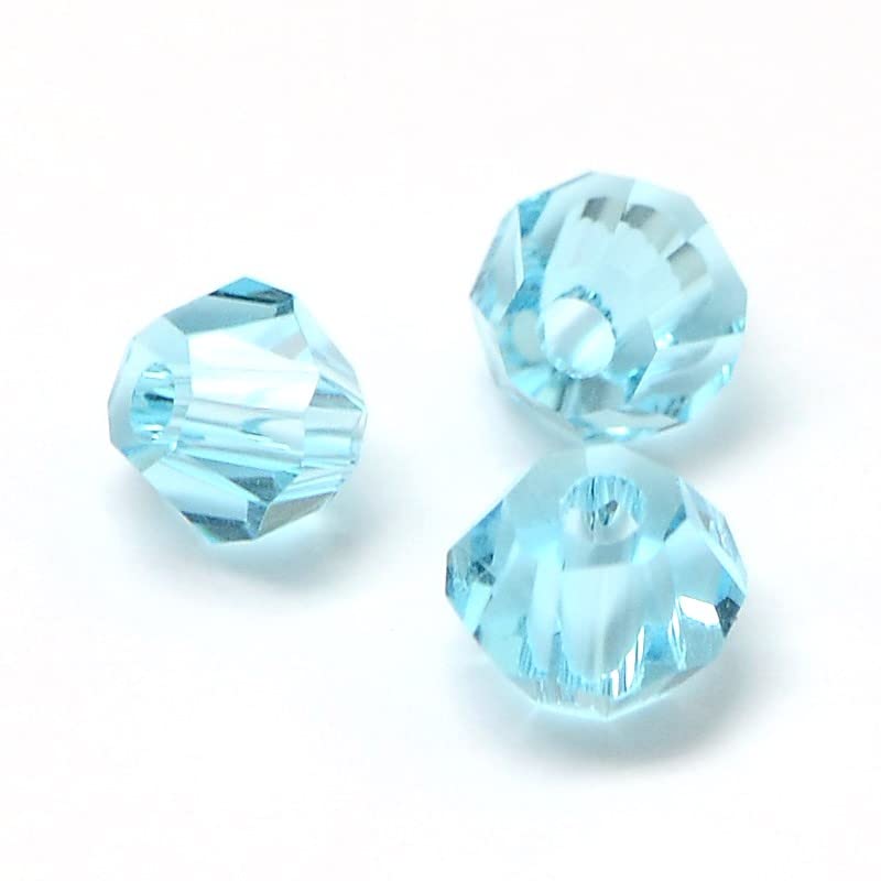 Preciosa Bohemian Crystal Beads 3 mm Double Cone Czech Glass Cut Beads Glass Beads Bicone Beads Aquamarine Pack of 100 - Image 4