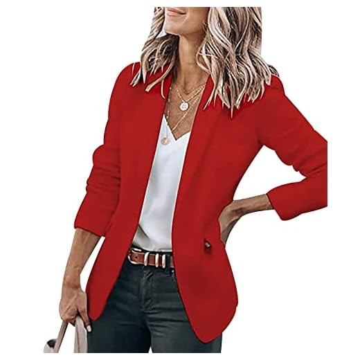 Chaqueta Mujer Gran Tamaño Blazer Chaqueta Mujer Saco Blazer Ligera Blazer Mujer Blazer Larga Cárdigan Blazer Trabaja Blazer Largo Blazers Mujer Vestido Blazer Blanco Blazer Rojo L