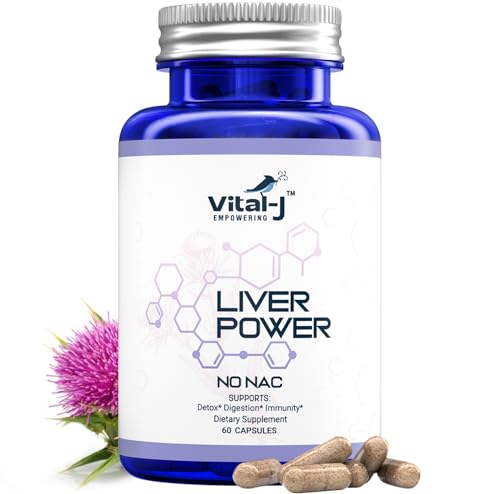 Vital-J Empowering 21-in-1 Liver Support Supplement, Liver Cleanse Detox & Repair - W/Milk Thistle, Zinc, Beetroot & Artichoke, Choline & Dandelion Root for Digestion & Immunity - 60 Capsules