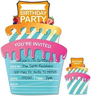 30 Kids Birthday Party Invitations Cards with Envelopes for Boys or Girls.
