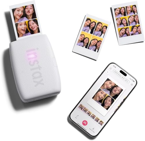 Image of FUJIFILM X Half Digital Camera with Fujifilm Instax Mini Link 3 Smartphone Printer and Sunshine Microfiber Cleaning Cloth... (Black, Clay White Printer + 20 Sheets)