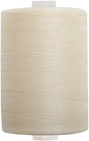 100% Cotton Thread by Threadart| Color IVORY | For Quilting, Sewing, and Serging | 1000M Spools 50/3 Weight | 50 Colors Available