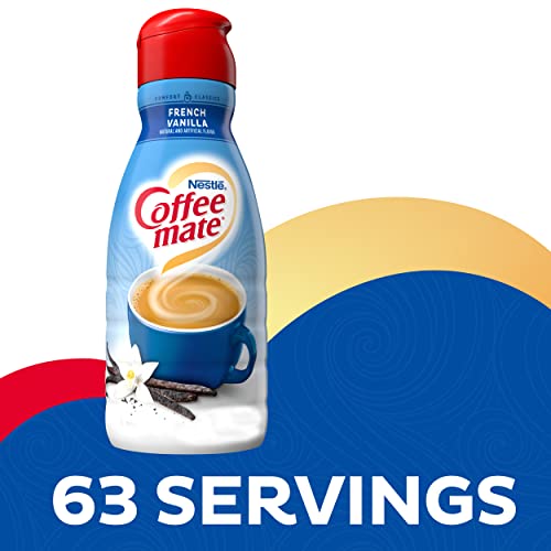 Nestle Coffee Mate French Vanilla Coffee Creamer – Triple Churned Coffee Creamer Liquid For Warm, Rich Flavored Coffee – Lactose-Free, Gluten-Free, Non Dairy Creamer For Up To 60 Cups (32 Oz) #TOP3
