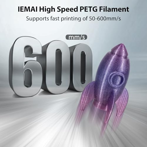 Image of IEMAI Glitter Clear PETG Filament 1.75mm 1KG, Sparkly Transparent Finish 3D Printer Filament, Dual Colour Gradient Blue to Purple for Lampshades, Home Decor & DIY Models