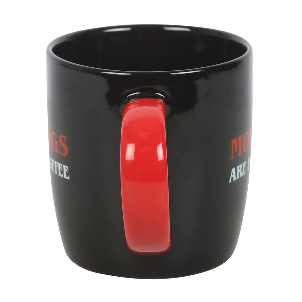 Something Different Wholesale Mornings are for Coffee Mug | Bold Black Red & White Design | 350ml Capacity | Microwave & Dishwasher Safe | Fun Gift for Coffee Lovers | Adventure Ready Mug