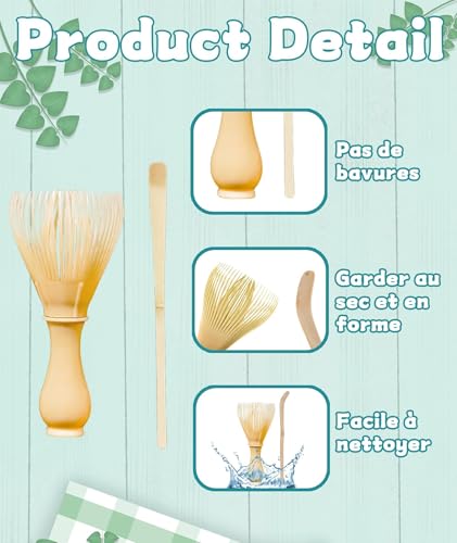 Image of 2Pcs Matcha Kit, Resin Matcha Whisk and Spoon Set, Traditional Tea Preparation Tools, Perfect for Beginners and Enthusiasts, Lightweight and Durable