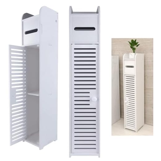 Lucn Kleiner Badezimmer-Eckschrank mit Türen und Regalen, schmales Waschbecken für Wohnzimmer, Küche, Flur, 81 x 16 x 16 cm