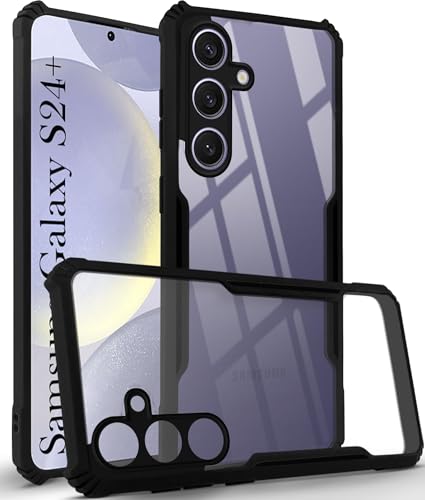 Image of Jkobi Back Case Cover for Samsung Galaxy S24 Plus (Shockproof with Polycarbonate Clear Panel | Professional Black)