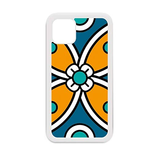 Coque iPhone 12 Pro Max motif floral abstrait blanc marocain finition premium chic