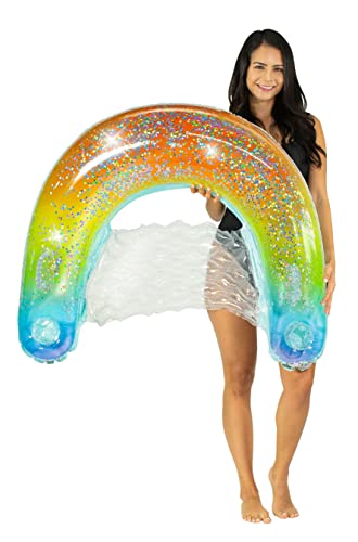 Poolcandy Sun Chair Water Raft, Multiple Chair Styles (Rainbow Haze + Glitter Sun Chair Pool Float) #TOP3