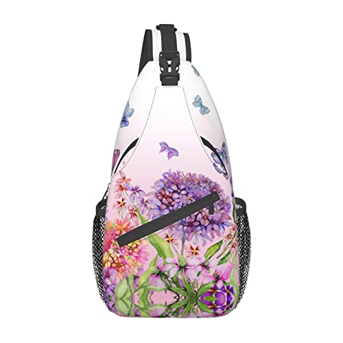 Sac à bandoulière imprimé papillons Evealyn pour soulager le dos en voyage
