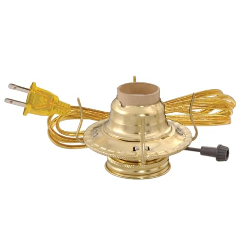 Lehman's Oil to Electric Conversion Kit - B&P 2 Set Converts Oil Lamp to Use Electricity, Goldtone