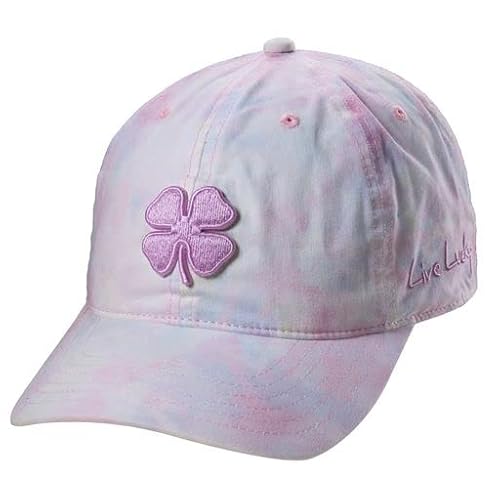 Black Clover Happiness 5 Womens Tie Die Pink/White Hat With White Clover Slider Adjustable #TOP1