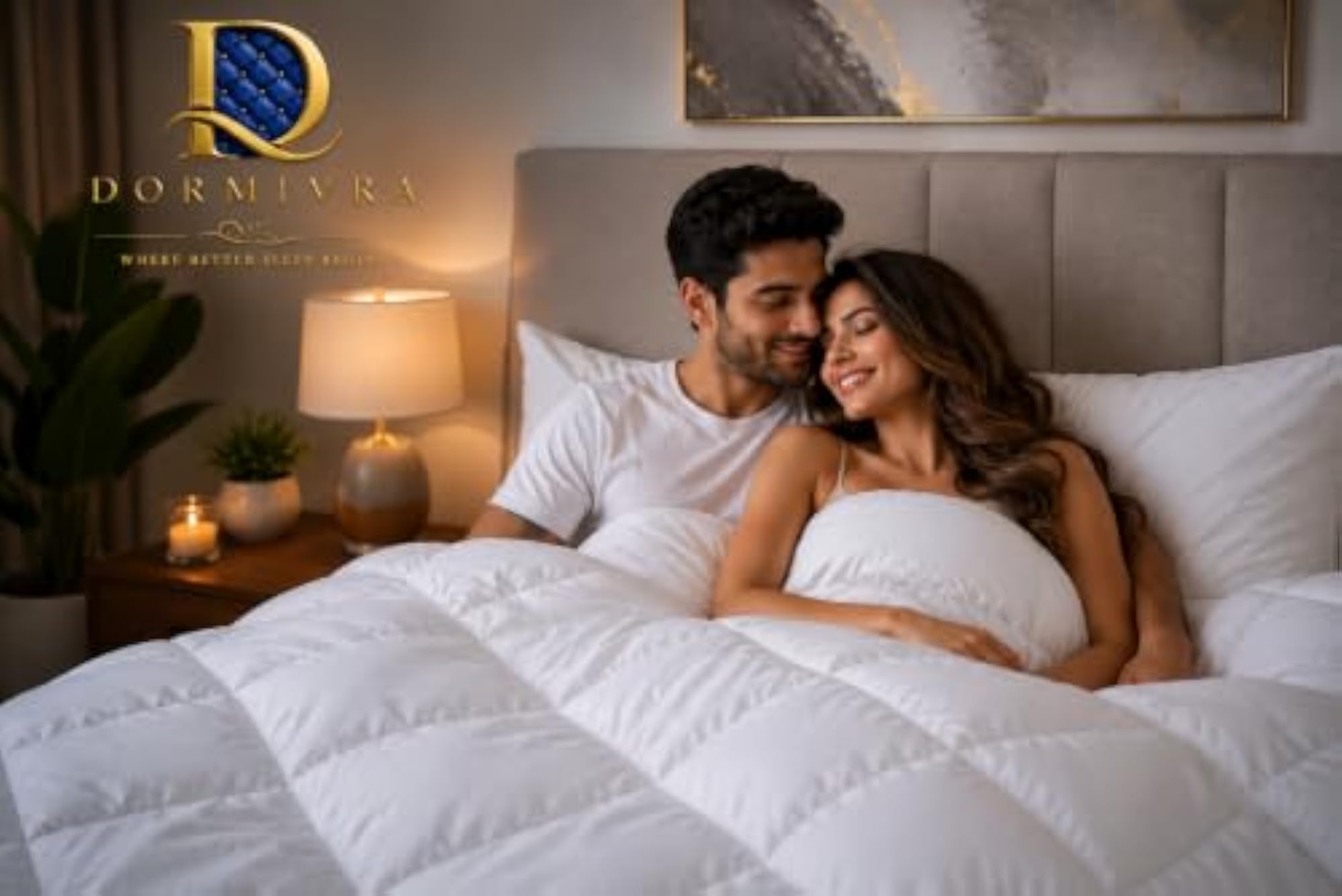 500 GSM Premium Microfiber Comforter, White