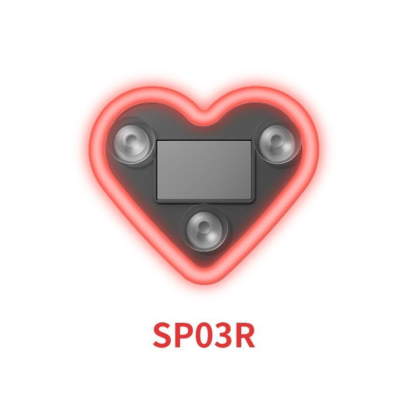 Image of Car LED Ambient Light Heart Shape with Solar & USB Charging - Neon Interior Windshield Decoration Lamp with Light Sensor, 5 Modes & Suction Mount for Cars, Romantic Night Driving Accessory