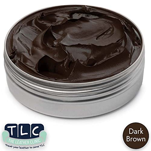 The Leather Clinic Leather Filler Repair Kit | Fix Scratches & Scuffs, Fill Holes & Cracks in any Leather Item | Filler, Sandpaper and Applicator Included (Dark Brown, 50ml)