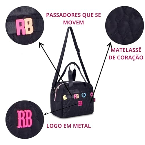 Lancheira Térmica Bolsa Rebecca Bonbon Escolar Menina Rb (Preto)