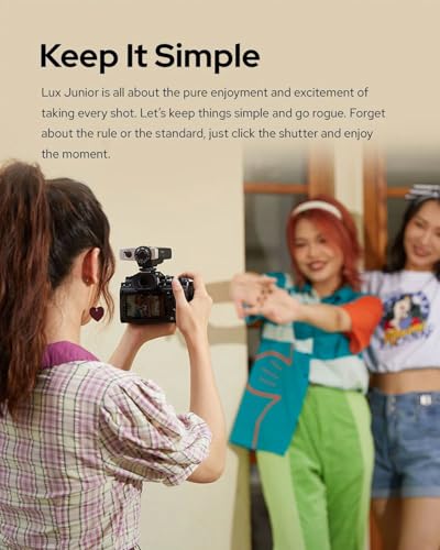 Image of Godox Lux Junior Retro Camera Flash with PC sync Ports (Black, 4.6oz) | GN12, 1 /1-1 /64 Flash Power, Auto&Manual Modes, 6000±200K, 28mm Focal Length with Sync Cable for Canon Nikon Sony Fuji Olympus