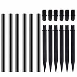 Flame Lamp Extension, Ground Stake and Joint Connector Kit to Make Solar Flashlight Torch Taller, 6 Sets