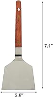 Vista 5 de TIKUSAN Okonomiyaki - Espátula giratoria para barbacoa, mango de madera, hecho en Japón (2.6 x 7.1 pulgadas)