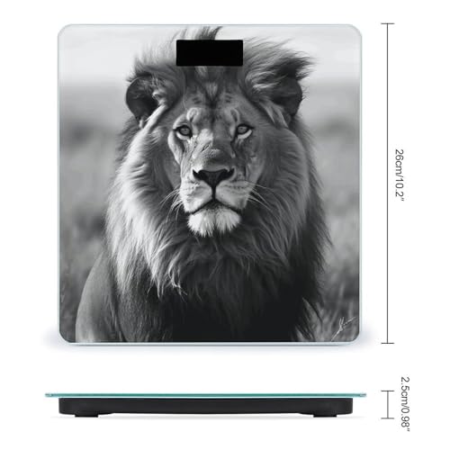 Báscula de baño digital blanco y negro con vidrio templado miniatura 2