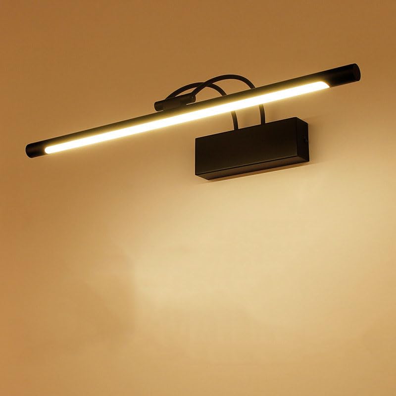 LED Spiegelleuchte Bad Lampe Modern Spiegel Beleuchtung Lampe Badlampe Metall Spiegellampe Mit Schalter Wandlampe Neutralweiß Licht 4000K IP44 Wasserdicht LED Make-Up Light,Schwarz 12W