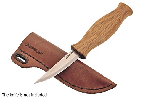 Beavercraft Knife Leather Sheath Sh1 6" X 2.4" Fixed Blade Knife Leather Sheath For Fixed Blade Knives Belt Fits Up To 3.5" Blade Knives Genuine Brown Leather Case #TOP1