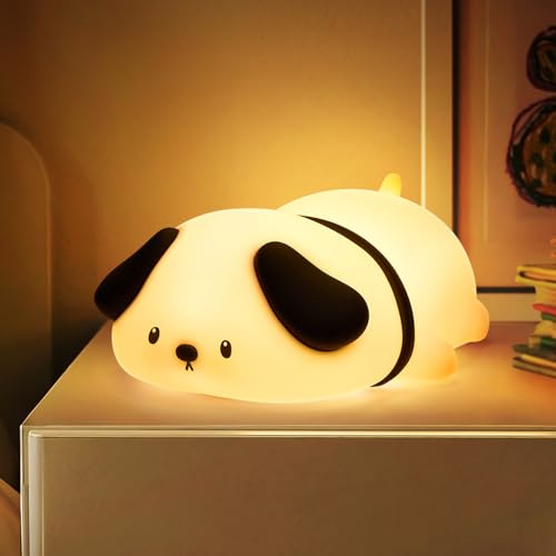 One Fire Dog Night Light for Kids, 16 Color Changing Soft Silicone Baby Night Light for Nursery, Dimmable Cute Lamp, Portable Recharge Kids Lamp Gift for Girls or Boys, Toddler Room Decor.