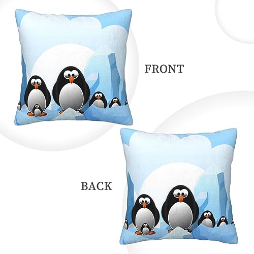 Housse coussin velours pingouin antarctique salon et chambre - 4