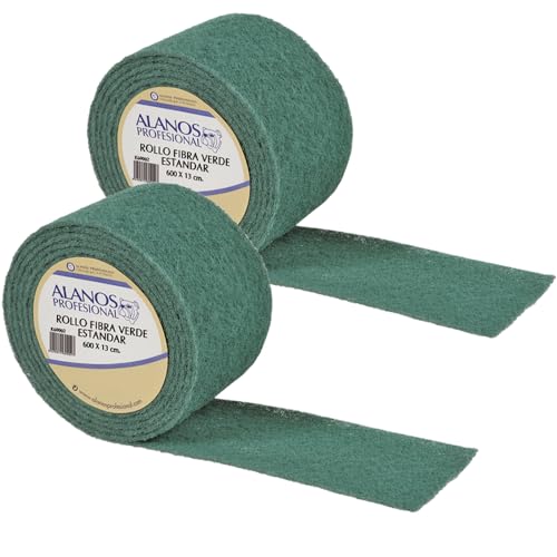 Clim Profesional 2 Rollos de Estropajo de Fibra Verde Alta abrasividad 6 Metros | Pack 2 Rollos Estropajo en Rollo para Uso Profesional y Doméstico