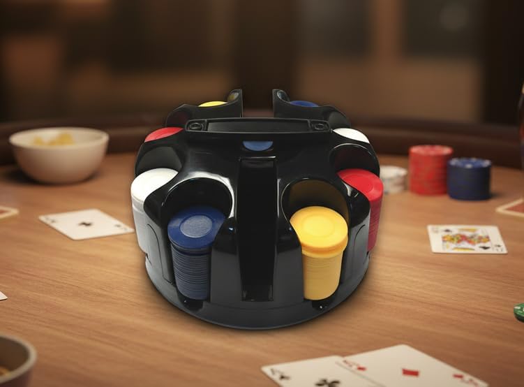 200 Chip Rotating Carousel w/Handle & Poker Chips