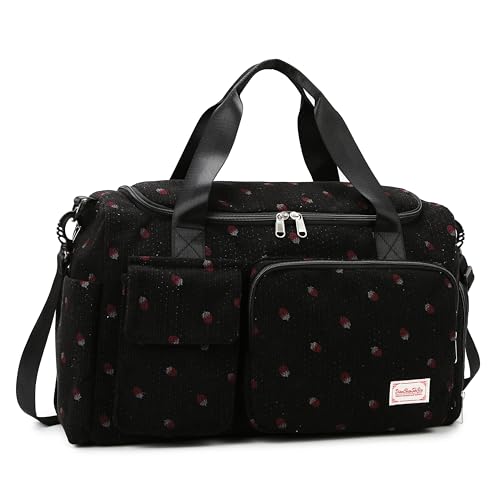 Small Gym Bags for Women, Travel Duffle Bag with Shoes Compartment, 4 in 1 Carry on Weekender Overnight Bag with Dry Wet Separated Pocket, Sport Gym Tote Bag for Yoga, Dance, Swimming, Workout, Ballet