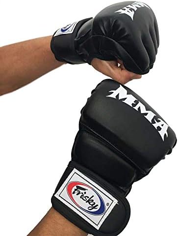 Sport MMA Boxing Gloves Punching Bag Training Muay Thai Compact Padding Fight Gloves Mitts Adjustable Wrist for Men and Women (Black)