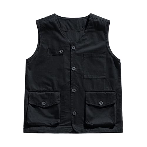 Fishing Vests for Men with Multi Pockets Cotton Utility Safari Travel Vest Outdoor Work Photo Cargo Fly Hiking Gear 2025