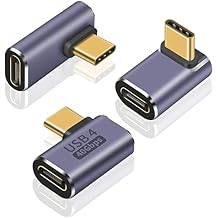 Poyiccot USB C 90 Degree Adapter 3 Style,100W Charging, 40Gbps Data, 8K@60Hz Video, USB C Right Angle Adapter Thunderbolt 4 Type C Extender for Laptop, Switch, Steam Deck, MacBook, Mobile Phone