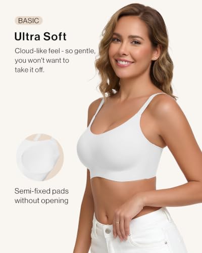 Image of Ubras Wireless Bralette Seamless T-Shirt Bra Spaghetti Strap Bra | Women, Pull On, Comfortable, Breathable, Smooth, Daily Wear