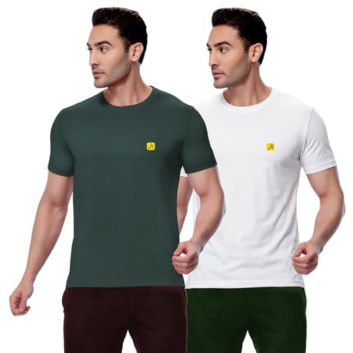 Image of AMUL COMFY Men's Cotton Plain Round Neck Half Sleeve Casual T-Shirts