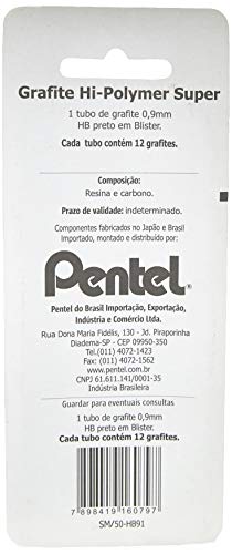 Grafites Minas 0.9mm HB, Pentel, com 1 Tubo
