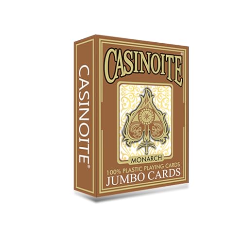 Image of casinoite Adult Monarch 100% Plastic Poker Playing Card Game- Brown