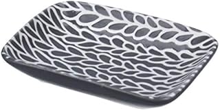 Gisela Graham Ceramic Leaves Mini Trinket Dish, Grey/White, One Size, 36250